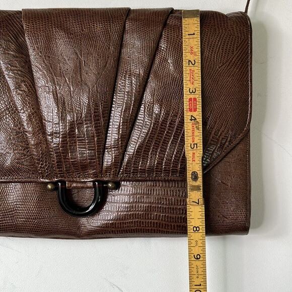 Vintage 70s Shari leather envelope style brown shoulder bag - Picture 5 of 10